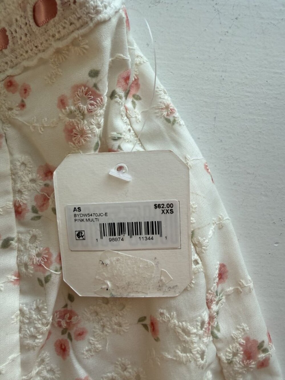 NWT Altar'd State Pink White Floral 2 Piece Skirt Crop Top Set Size XXS [jb] - Picture 8 of 9